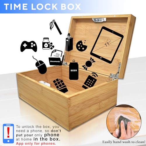 Wooden Lock Box with Electronic Timer Lock N50066