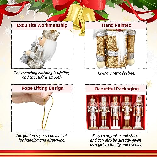 Christmas Nutcracker Ornaments Wooden Hanging Decorations 5 Inch H421