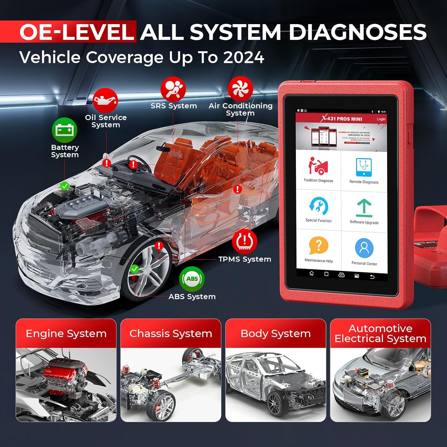ECU Coding Diagnostic Scanner, Bi-Directional Scan Tool with Bluetooth H6987