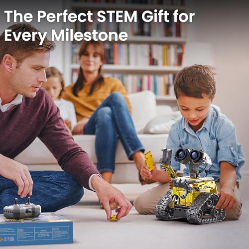 Robot Building Kit with Remote Control STEM Gifts for Boys Ages 8-12, 488 Pieces - Blue P464