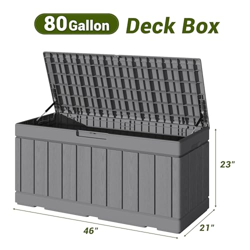 30 Gallon Waterproof Resin Deck Box for Outdoor Patio and Garden Storage Q30388