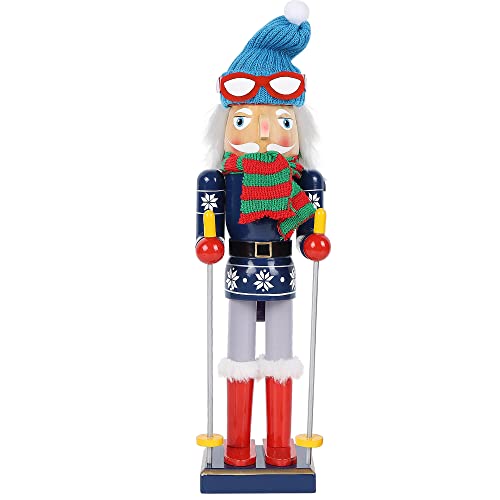 14 Inch Christmas Nutcracker Figures, Wooden Santa Chef Holding Gingerbread Men, Tabletop Centerpiece Decor R14704