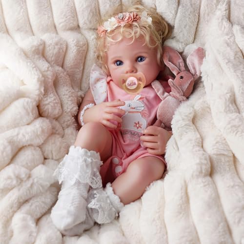 17 Inch Soft Body Realistic Baby Doll with Blond Curly Hair U359
