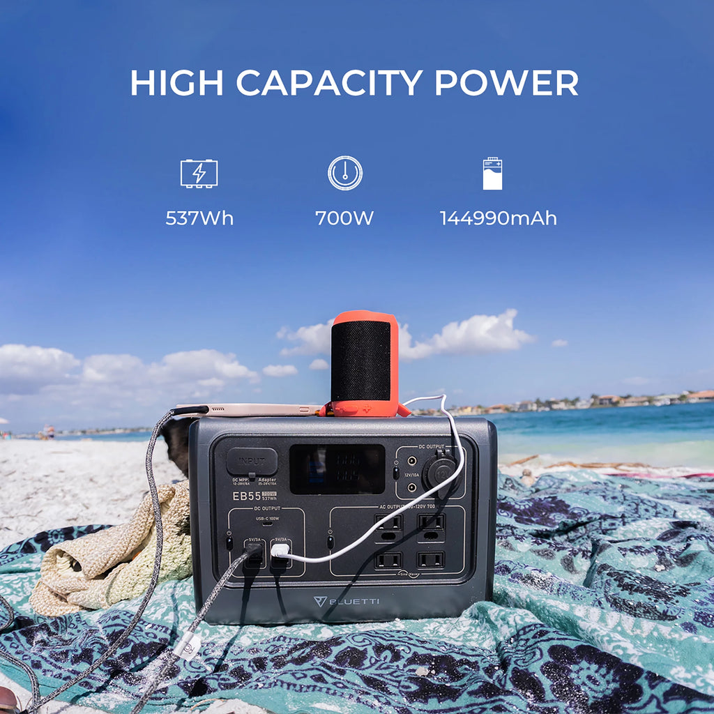 Portable Power Station 537Wh Solar Generator 700W AC Outlets V489