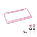 Osilly Bling Car License Plate Frame, 2 Hole Stainless Steel Crystal Diamond License Plate Holder & Screw Caps, Applicable to US Standard, Universal Sparkly Car Accessories for Girls Women