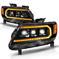 ANZO 15-22 Chevy Colorado Full LED Headlights w/Initiation (Amber DRL) - Black