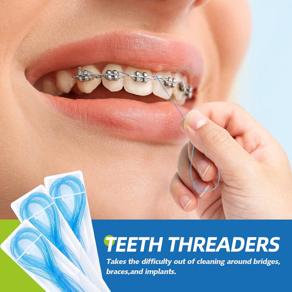 Floss Threaders for Braces, Bridges, and Implants, 200 Count X408