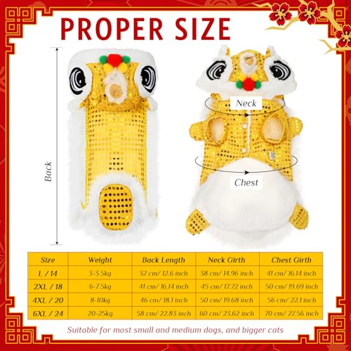 Lion Dance Dog Costume with Sequins for Chinese New Year Pet Outfit D95409