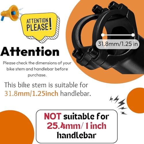 Adjustable Bike Stem 25.4/31.8mm 0-60 Degree 90-130mm Length D265