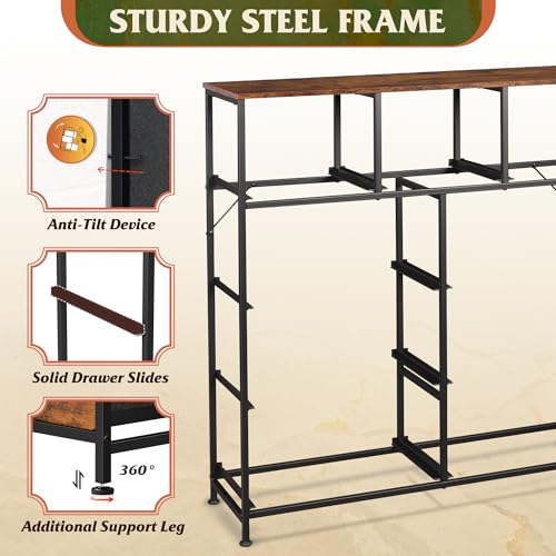 9-Drawer Fabric Storage Tower for Bedroom, Closet, Tall Chest Organizer with Steel Frame R839993