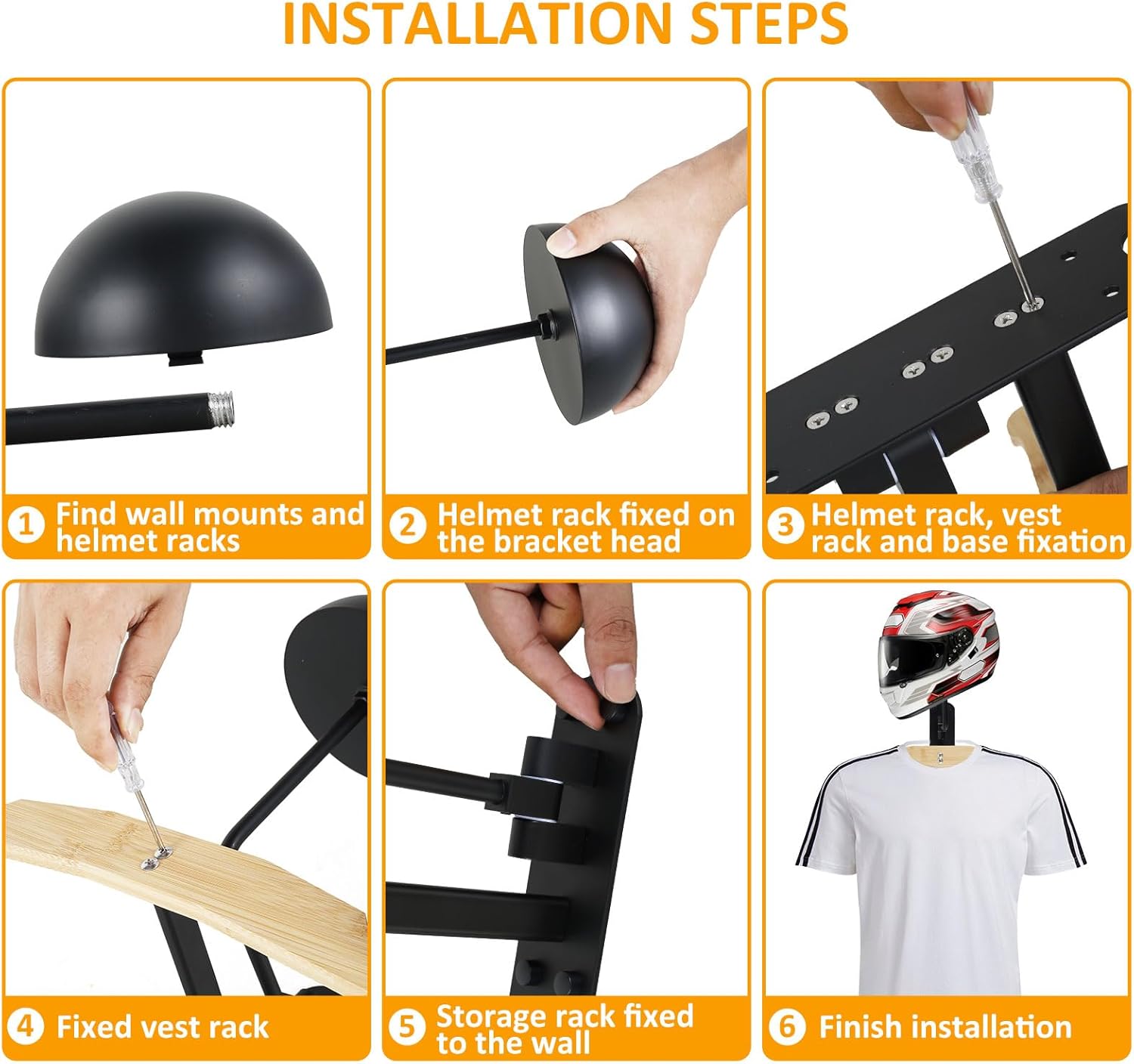 Motorcycle Helmet Wall Mount, Heavy Duty Steel Hanger C793145