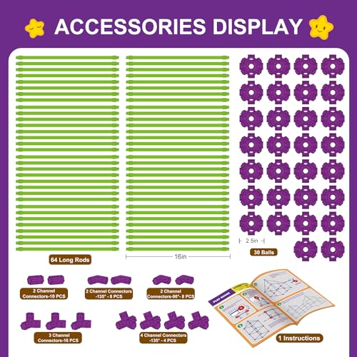 Fort Building Kit for Kids, STEM Construction Toys, 140 Pieces V503086