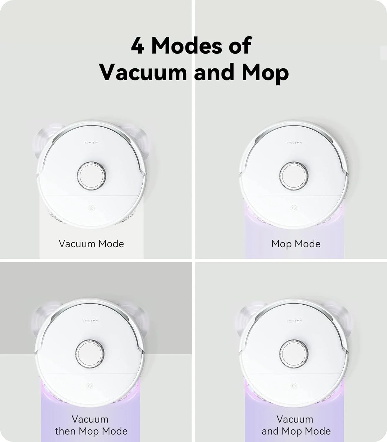 Robot Vacuum Cleaner with Auto Empty Station, Mop Washing & Drying, White A309632
