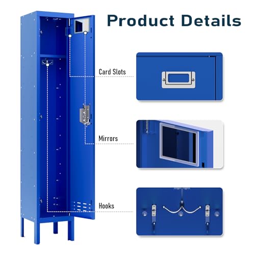 5-Door Steel Storage Locker with Hooks and Card Slots M92401
