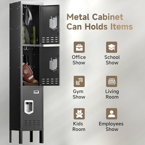 Metal Storage Cabinet, 5 Doors, Blue W429