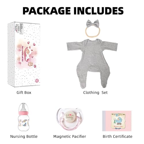 18 Inch Realistic Reborn Baby Doll, Lifelike Hispanic Newborn with Full Body Vinyl O75777