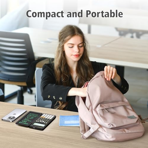 Rechargeable Scientific Calculator with Writing Pad and Foldable Case Q688