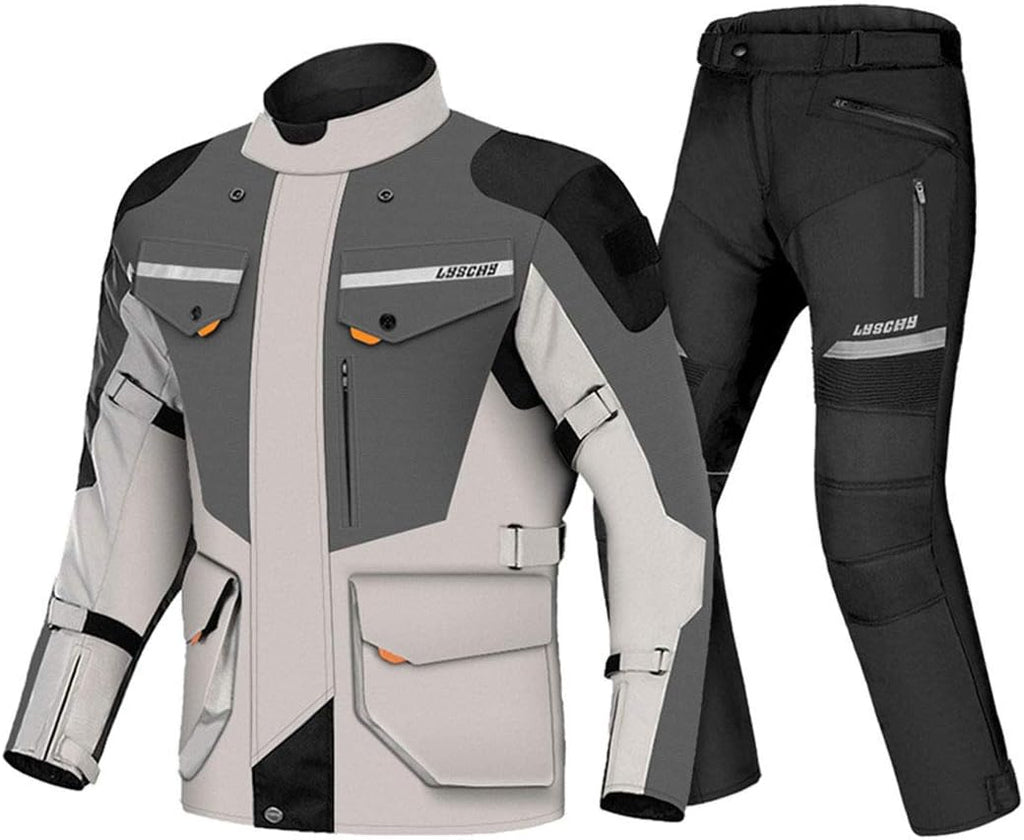 Motorcycle Jacket and Pants Set, Waterproof Winter Riding Gear V63405