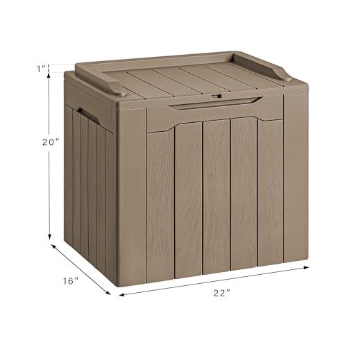 30 Gallon Waterproof Resin Deck Box for Outdoor Patio and Garden Storage Q30388