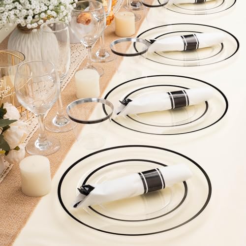 Disposable Plates and Cups Set for 50 Guests with Napkins and Cutlery V71219