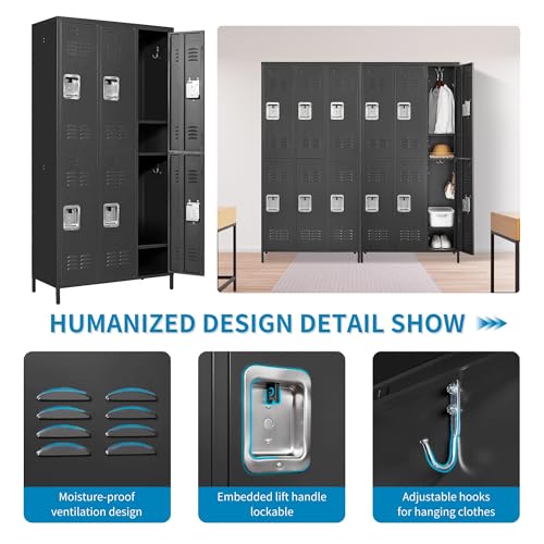 Metal Lockers with Shelves 72" H for Employees C448234