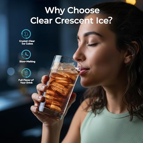 Crescent Ice Maker Countertop, 35Lbs/24H, Auto Deep Cleaning, Portable D224