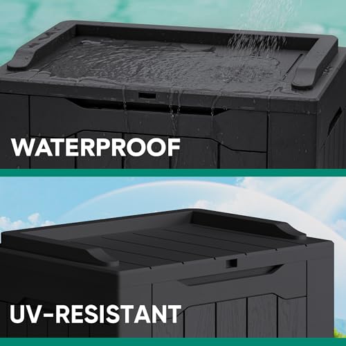 30 Gallon Waterproof Resin Deck Box for Outdoor Patio and Garden Storage Q30388