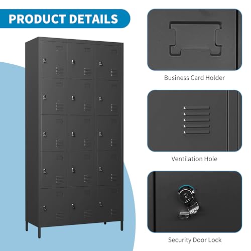 Steel Lockers for Employees, Lockable Storage Cabinet with Assembly X270