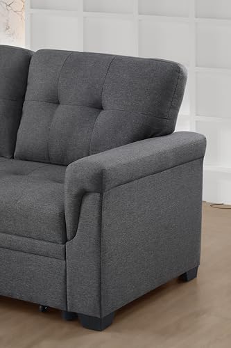 4-in-1 Convertible L Shaped Couch with Pull Out Bed and Storage Z983