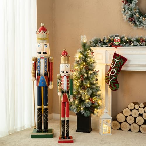 Wooden Nutcracker Decoration 42 Inch Christmas Indoor Outdoor C418758