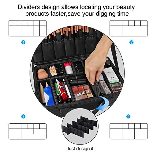 Large Capacity 3 Layer Makeup Case Cosmetic Organizer with Brush Bag R31262