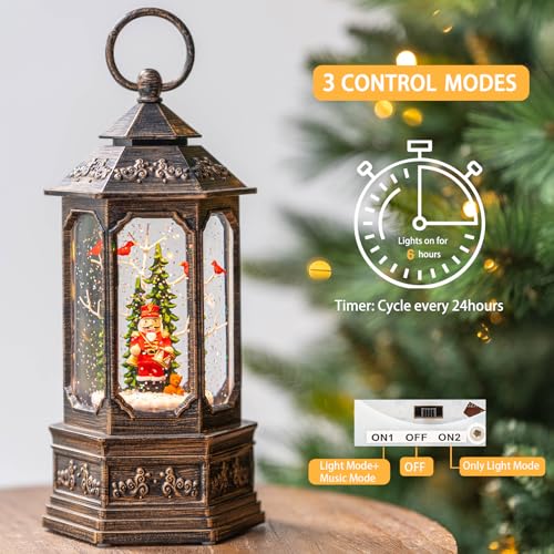 Nutcracker Snow Globe Lantern with Music and Timer Z50315
