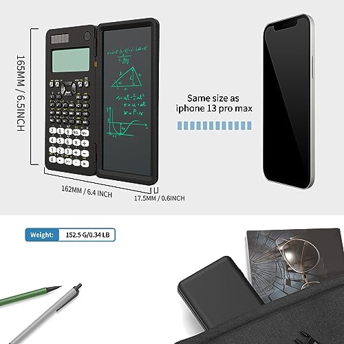 Scientific Calculator with Notepad, 2-Line Display, Solar and Battery Powered Q967