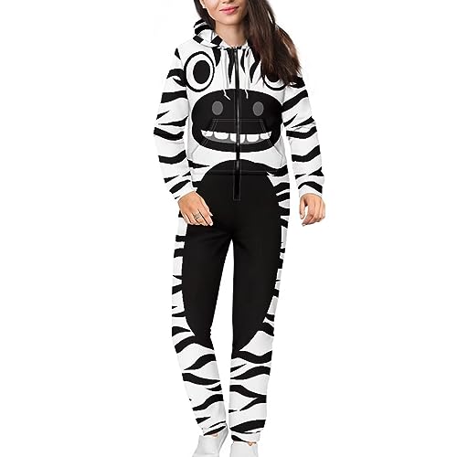 Adult Onesie Hooded One-Piece Pajama Zipper Jumpsuit for Men and Women I930