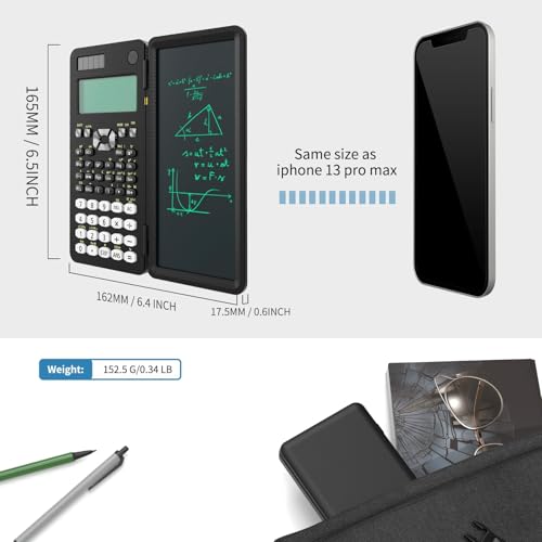 Scientific Calculator with Notepad, 2-Line Display, Solar and Battery Powered Q967