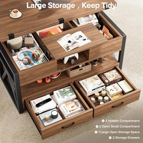 Lift Top Coffee Table with Storage Drawers L3789
