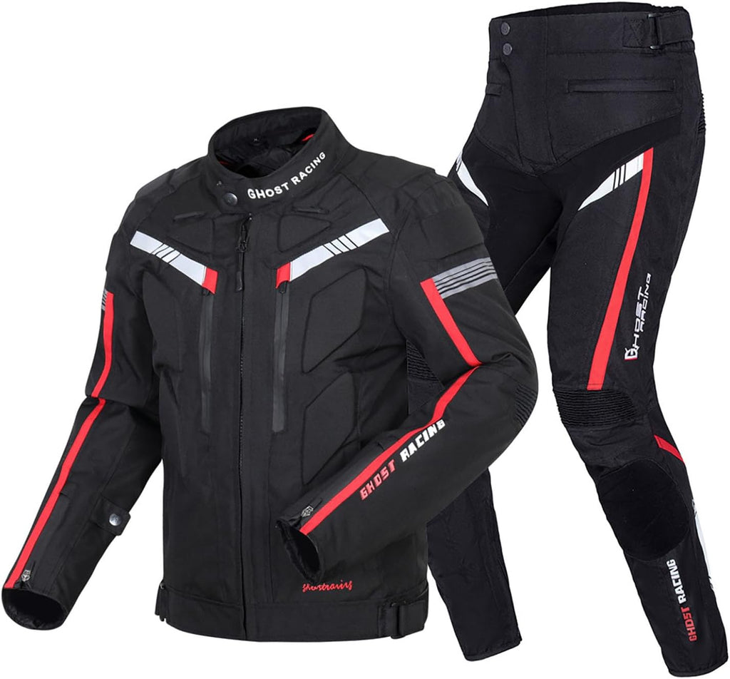 Motorcycle Jacket and Trousers Set, Waterproof Windproof, Grey I809763