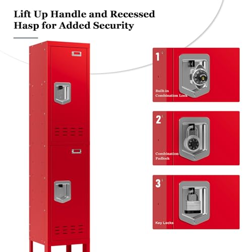 5-Door Steel Storage Locker with Hooks and Card Slots M92401