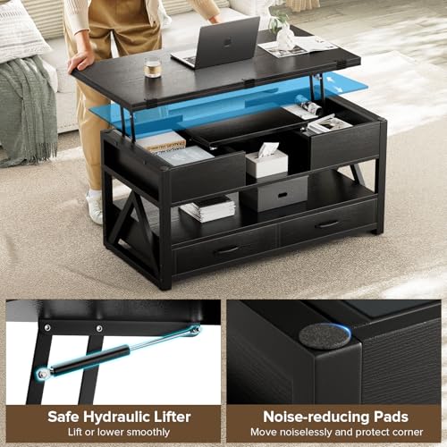 Lift Top Coffee Table with Storage Drawers L3789