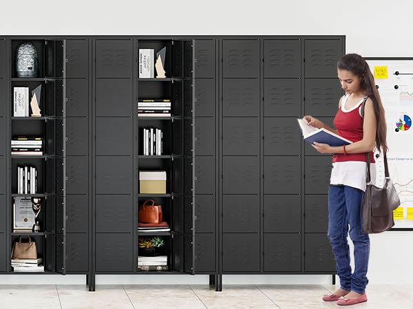 3-Door Blue Steel Storage Locker for Office, School, Gym C68898