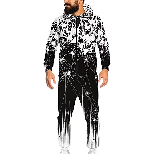Adult Onesie Hooded One-Piece Pajama Zipper Jumpsuit for Men and Women I930