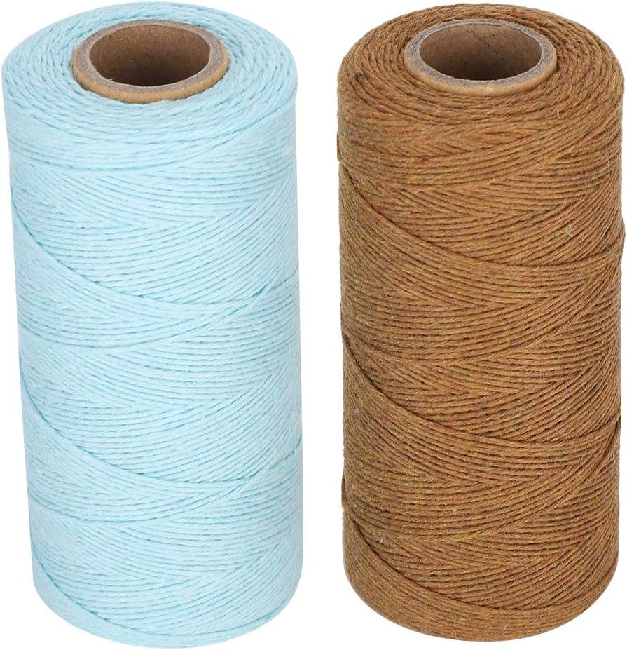 2 Rolls Weaving Thread, Pure Cotton Yarn for Knitting Tatting Carpet K60416