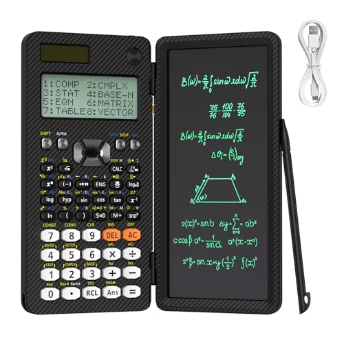 Scientific Calculator with Notepad, 2-Line Display, Solar and Battery Powered Q967