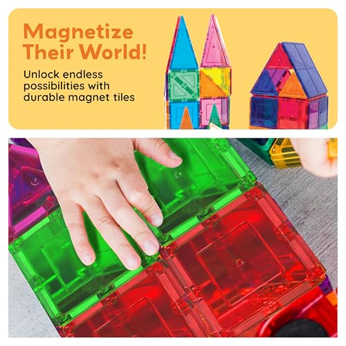 Magnetic Building Tiles 100 Piece Set 3D Blocks Construction Playboards K48338