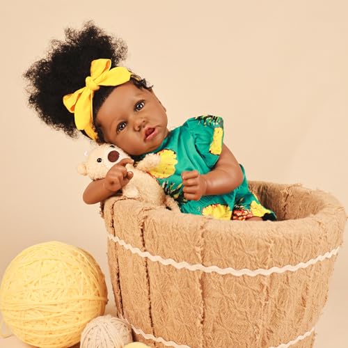 22.8 Inch Realistic African American Baby Doll with Soft Body K201