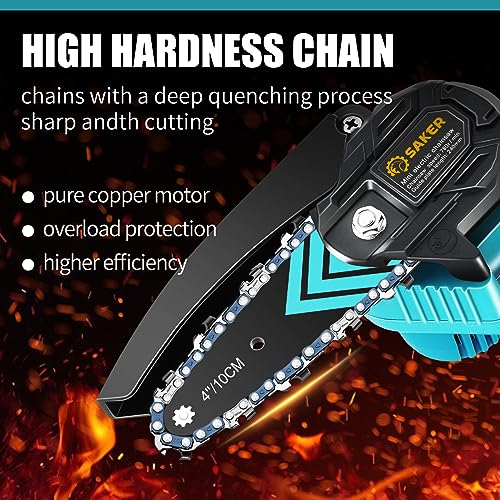 Mini Chainsaw Cordless, Handheld Pruning Saw for Tree Branches C763319