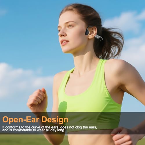 Bone Conduction Swimming Headphones, IP68 Waterproof, 32GB MP3 Player, Open-Ear Design F37330