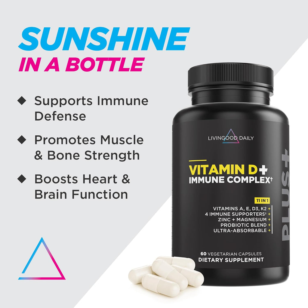 Vitamin D3 K2 4000 IU Supplement with Immune Support, 60 Capsules L695843