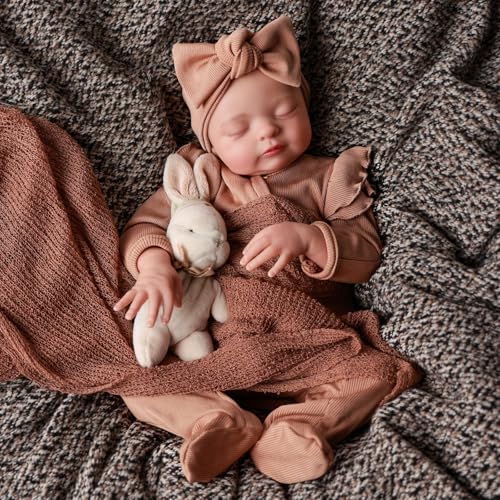 20 inch Soft Vinyl Reborn Baby Doll, Realistic Newborn Sleeping Doll for Kids Age 3+ B234152