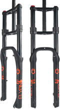 Air Suspension Forks 20/26 Inch 4.0" Tire Fat Bikes Fork Straight Double Shoulder Snow Bikes Front Fork Disc Brake HL Adjustable Rebound Bikes Fork for ATV/Beach Bike (Size : 26'')